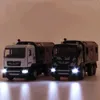 Diecast Model Cars 1/50 Alloy Car Model Military Police Pull Back Sound and Light Diecast Vehicle Truck Army Toys for Children Toys for BoysL231114