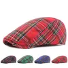 Berets Französisch Stil Kappe Plaid Baskenmütze Frauen Frühling Sommer Baumwolle Irish Rot Grün Peaky Blinders Herren Vintage Winter Damen HutB270m