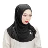 Vêtements ethniques Malaisie Femmes musulmanes Diamants Perles Perles Hijab Noir Abaya Châle Wrap Turban Dubaï Islamique Foulard Étoles Écharpe