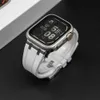 Pulseira de vidro Mod Case para Apple Watch Series 9 8 7 6 5 4 SE Seconds Change To Ultra 49mm AP Silicone Band