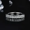 With Side Stones DJMAX 1CT Rare cut Moissanite Diamond Rings For Women Original 925 Sterling Silver Lady's Diamond Row Rings New 2023 YQ231209
