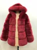 Hiver épais chaud fausse fourrure manteau femmes fourrure à capuche à manches longues veste de luxe manteaux Bontjas