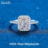 With Side Stones Certified Radiant Cut Moissanite Engagement Ring 1CT 2CT Colorless VVS Diamond Proposal Rings Sterling Silver Weddig Band Gifts YQ231209