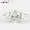 Met Zijstenen OEVAS 925 Sterling Zilveren Sprankelende Ovale Diamanten Luxe Trouwringen Voor Vrouwen Enagegment Fijne Sieraden Geschenken YQ231209