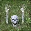 Andra festliga festförsörjningar halloween dekoration skel skelett skräck gravsten hem trädgård dekor kyrkogård haloween trick rekvisita fre dhqx7
