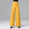 Women's Jean 2023 Spring Summer Fashion Latin Dance Pants Female Modern WideLeg Trousers Ladies Solid Color Loose U17 231208