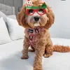 Vêtements pour chiens Lunettes de soleil Costume Produit de Noël pour animaux de compagnie Lunettes pour chiots Animaux de compagnie Orignal Bonhomme de neige Cadeau de fête