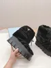 Bota de piel con plataforma Shearling Apres-ski Boots diseñador Botas de mujer Nylon Gabardina Apres -Botas de esquí Botines Botines Invierno Otoño Esquí Tamaño de alta calidad 35-42
