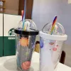 Starbucks Tumblers Astronaut Straw Cup stor kapacitet Högt värde Star Cup Ins Wind Portable Car Cup 500 ml