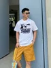 camicia di lusso tendenza street fashion uomo girocollo lettera stampata t-shirt vacanza cotone di alta qualità T-shirt casual Macinazione e lavaggio sciolti Abbigliamento uomo