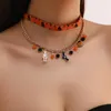 Chains Multi Layer 2023 Halloween Pumpkin Necklace For Women Bat Ghost Festival Orange Girl Happy Day Pendant Gift