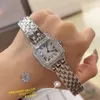 フルブランドの腕時計女性の女の子27mmスクエアダイヤモンドスイスムーブメントステンレススチールメタルバンドラグジュアリーAAAタンククォーツクロックCT 102