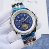 Högkvalitativa toppmärke Breitlinx Tourbillon Series Mens Titta på All Steel Strap Sapphire Mirror Multi-Function Chronograph Automatic Mechanical Man Watch