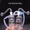 대형 스톡 포켓 유리 오일 버너 봉 인라인 스테레오 매트릭스 PERC Reccler Recycler Ash Catcher Bong 10mm Joint DAB Rig Bong with Male Glass Oil Burner Pipe 최고의 흡연자 도구