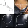 Navel Belknop Ringen Glaming Boho Hart Dangle Strass Piercing Ketting Buikring Met Taille Vrouwen Lichaamssieraden 231204 Drop Deliv Dhbbk