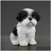 Décorations de jardin Shih Tzu Chiot Résine Figurine Ornement Adorable Brwon Blanc 230821 Drop Livraison Accueil Patio Pelouse Dhwaj