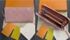 2024 TOP Fashion women wallet PU Leather wallet single zipper wallets lady ladies long classical purse with card 60017 orange box