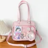 Cosmetic Bags Cases Japanese Harajuku Itabag Girls Transparent Bag with Coin Purse Student Handbags 231208