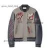 Mens Designer Off Giacche Giacca a vento Varsity Vintage Allentato Lungo Baseball Hip Hop Harajuku Offs Bianco Lettera Ricamo Streetwear Uomo 656 570