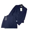 Designer de vestido de duas peças 2024 início da primavera novo azul escuro denim terno casaco + cintura alta saia envoltória conjunto 3qnk