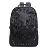 Borse a tracolla da uomo intera fabbrica Street Cool Animal Leon Head Uomini Backpack impermeabile in pelle resistente alla pelle S212Q