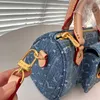 Beroemde oude bloem luxe dames designer crossbody tas Frans merk mode nieuwe dames kussen schoudertas handtas hoge kwaliteit dame denim messenger bag draagtassen