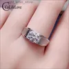 Avec pierres latérales CoLife bijoux mode homme bague 1ct réel D couleur Moissanite bague pour homme 925 argent Moissanite homme bijoux YQ231209