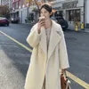 Designer Sheep pen plush medium long white environmentally friendly fur wool coat women's lamb wool coat winter new thickened