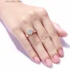 Bague Moissanite en argent Sterling 925 véritable avec pierres latérales, bijoux pour femmes plaqués or Rose 2ct, accessoires 2022, cadeau d'anniversaire à petite amie YQ231209