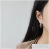 Charms Nya 925 Sterling Sier Minimalistiska metalliska cirkelörhängen för kvinnor Chic Style Female Geometric Hoop Earring Fine Jewelry Drop Dhkhi