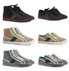 Top Hommes Off The Grid Sneaker Designer Chaussures Vert Rouge Web Stripe Toile Runner Baskets Baskets Femmes Semelle En Caoutchouc Chaussure Avec Boîte NO414