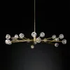 American RH Loft K9 Cristal G9 LED CHANDELIER LUSTER LUSTER LUTHERARIAS GOLD BLACK METAL BRANCH LIGHTING LIVING ROOM FIXTURES CHANDELIERS224M