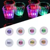 Tappetini 5 pezzi Mini Glow LED adesivi per bottiglie sottobicchieri luminescenti impermeabili Festival Night Club Bar Decorazione del partito2317