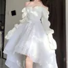 Basic Casual Dresses Spring Elegant White Off Shoulder Fairy Dress Chic Princess Puff Dress Mesh Puff Dress Wedding Party Porm DressL2310129