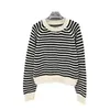 Women's Sweaters Designer Sweater Women Warm Cozy Striped Sweaters Long Sleeve Red and White Stripe Decoration Color Fashion Knitwear Clothe