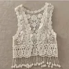 Été enfant en bas âge enfants bébé filles Crochet dentelle creux Cardigan hauts gilet glands couvrir gilet maillots de bain maillots de bain Saro219L