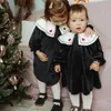 Girls Dresses 23 Konges Slojd Children Christmas Vintage Dress Baby Girl KS Toddler Kid Embroidery Velvet Long Sleeves Casual Vestidos 231208