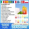 SEASOMK 5000 Puff Jetable Vape Puff 5000 E Cigarette 0% 2% 5% Cartouche Pod 1.2 Mesh Coil Vape stylo 12 Saveur Capacité d'huile de 10 ml plus barre elfe bouffée vs tornade vape