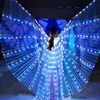 Decoração de festa LED borboleta asas mulheres dança do ventre isis acessórios traje adulto egípcio com varas suprimentos242g