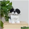 Trädgårdsdekorationer Shih Tzu Valpharts Figurin Prorning bedårande Brwon White 230821 Drop Delivery Home Patio Lawn Dhwaj