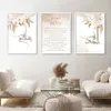 Paintings Islamic Ayat Al-Kursi Quran French Floral Bismillah Calligraphy Posters Wall Art Canvas Paintings Printed Living Room Home Decor 231208