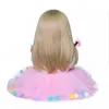 Poppen Geschikt Voor Pop Hoofdomtrek 32 Cm Tot 36 Cm Siliconen Reborn Baby Pop Haar Pruik Krullend Bruin gouden Haar Voor Bjd Pop Reborn Pop 231208