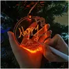 Christmas Decorations Acrylic Glowing Christmas Tree Hanging Decorations Colorf Glitter Custom Ornaments Drop Delivery Home Garden Fes Dhclz