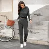 Kvinnors tvåbitar byxor Autumn Winter Fashion Women Långärmskjorta Toppar 2 Set Hoodies Sweatshirt Lounge Wear Outfits Suit