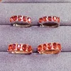 Boucles d'oreilles créoles en grenat rouge naturel, 10 pièces, Style cercle, argent Sterling 925, 0,3ct, pierres précieuses, bijoux fins, X231083
