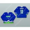 Custom Anze Kopitar 11 Slovenien National Team Blue Hockey Jersey New Top Stitched S-M-L-XL-XXL-3XL-4XL-5XL-6XL