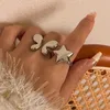 Anelli a grappolo Estetico Colore argento dorato Stella Pentagramma Farfalla aperta per le donne Anello di moda coreano vintage Accessori per gioielli Y2K