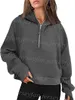 Women Hoodies Half Zipper Short Style Velvet Hooded Sweater Size S-XL 25619