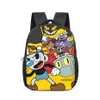 Mochila 12 pulgadas Juego Cuphead Mugman Kindergarten Infantil Pequeño para niños Bebé Dibujos animados Bolsas escolares Niños Gift250V