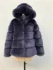 Hiver épais chaud fausse fourrure manteau femmes fourrure à capuche à manches longues veste de luxe manteaux Bontjas